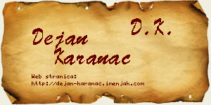 Dejan Karanac vizit kartica